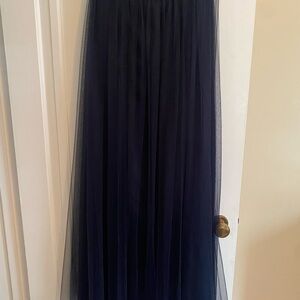 BHLDN Navy Blue Tulle Skirt, Jenny Yoo Collection, Sz 10